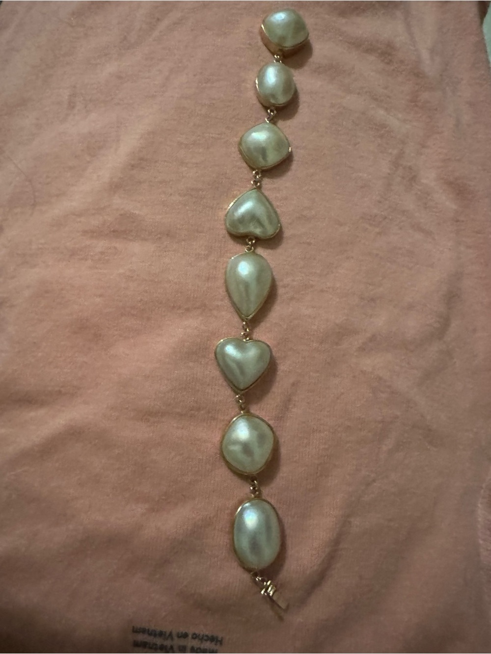14 K Gold Unique Shaped Pearl Bracelet Impossible To Find